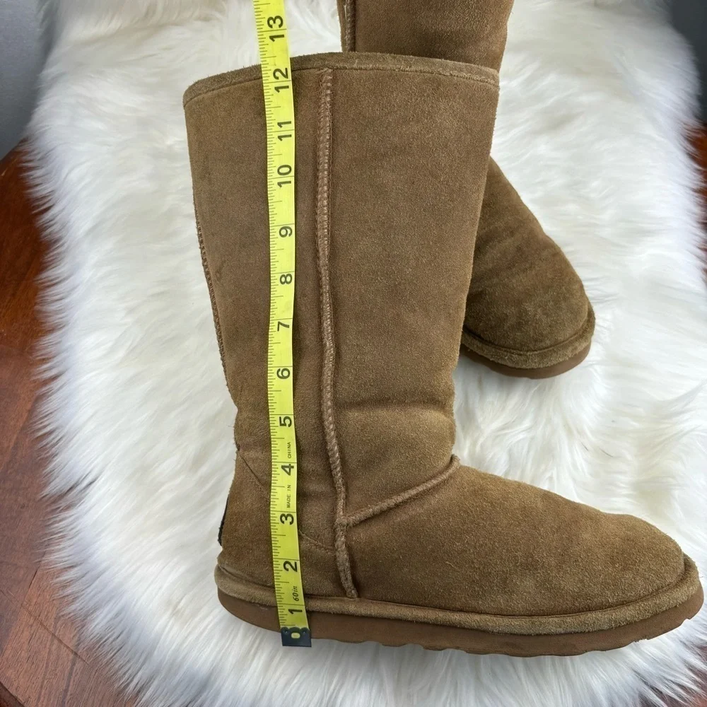 BEARPAW FUR WINTER TALL BOOTS SIZE 8